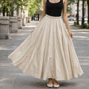 Ralph Lauren Cream Full-Length Maxi Skirt